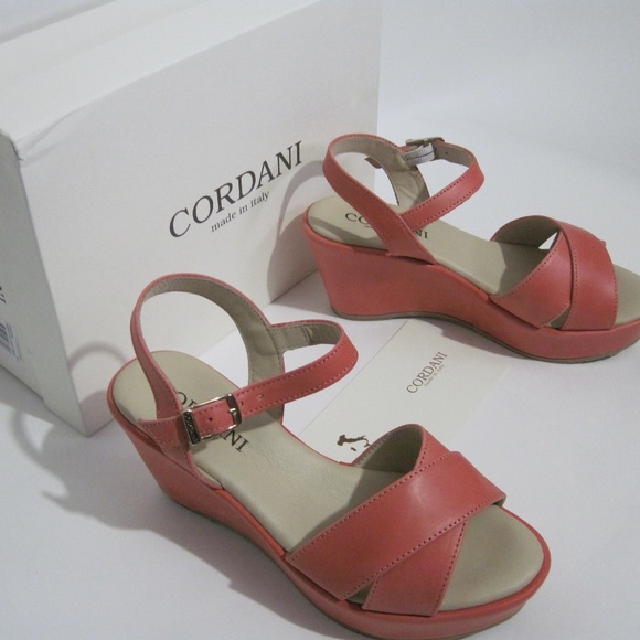 Cordani-Platform-Wedge-Sandals-Papaya Leather - Picture 2 of 7